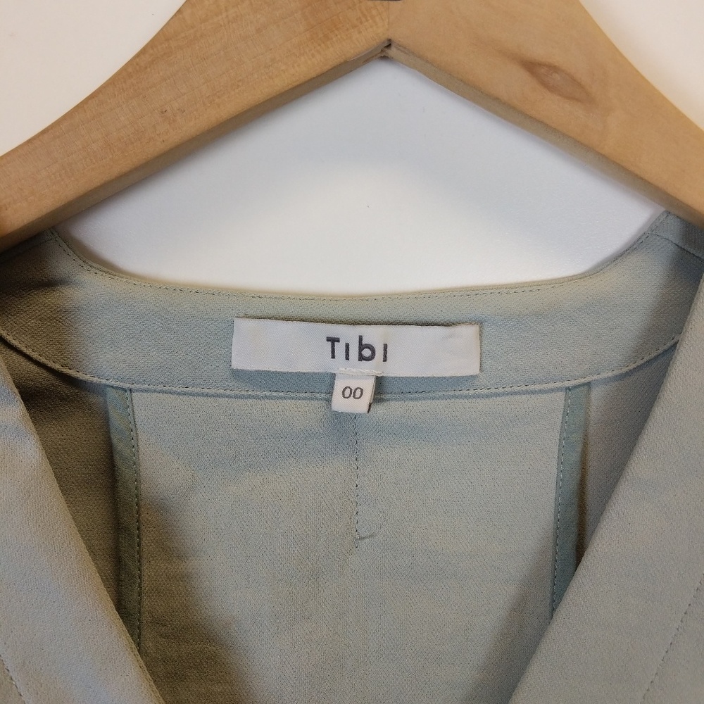 Tibi Wrap-effect stretch-crepe mini dress - Picture 4 of 5